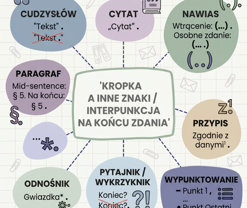 Interpunkcyjny tor przeszkód: Kropka a cudzysłów, przypis i nawias