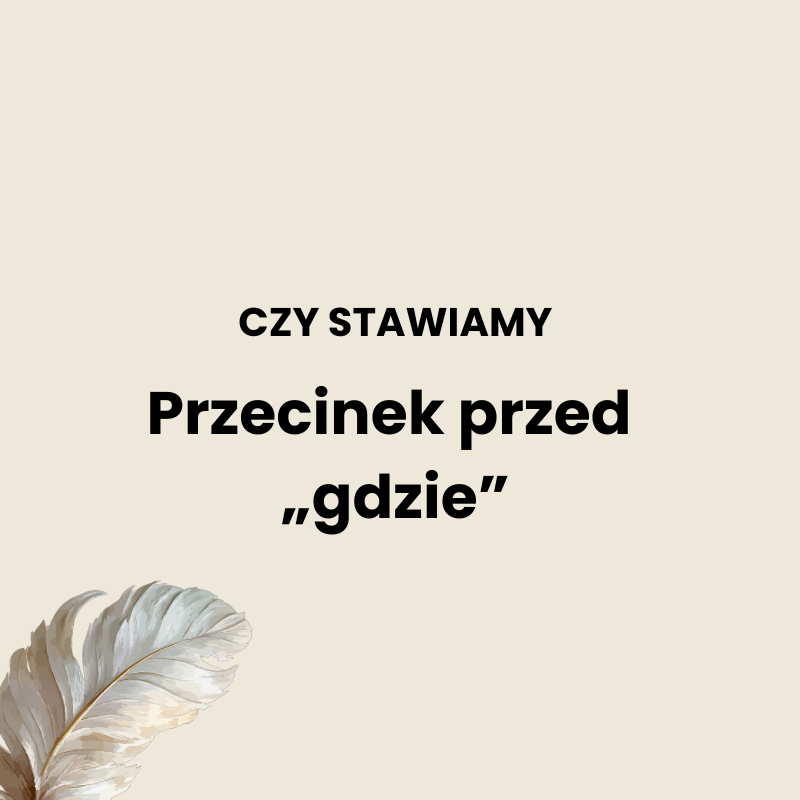 Przecinek przed gdzie