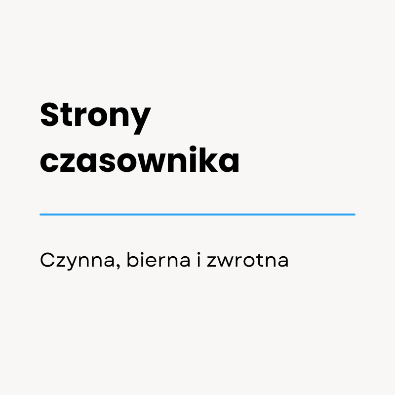 Strony czasownika: czynna, bierna i zwrotna