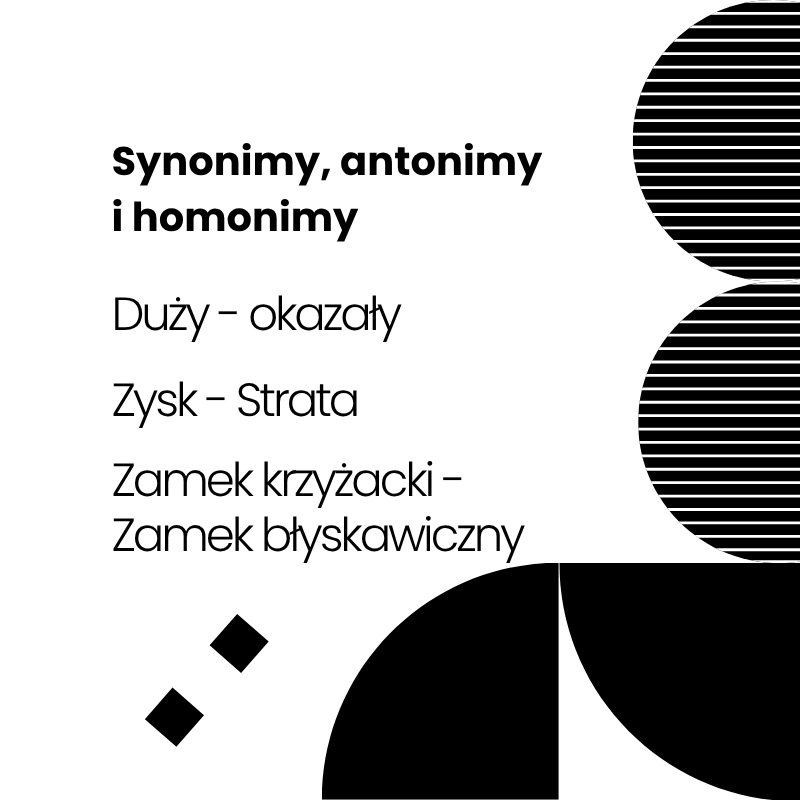 Synonimy, antonimy i homonimy